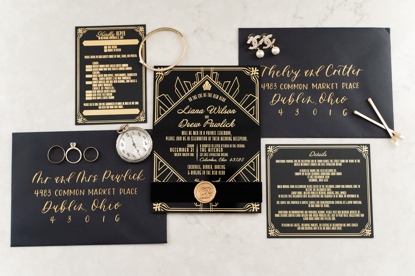 Great Gatsby Acrylic Invitation Suite