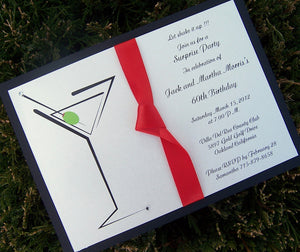 Martini invitation, cocktail pary invitation, birthday party invitation, bachelorette invitation, bachelor invitation