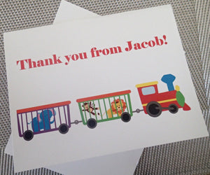 Custom Thank You Notes ( Set of 25) / Thank you Card/ Wedding Thankyou Card/ Personalized Train Thank you Note