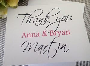 Custom Thank You Notes ( Set of 25) / Thank you Card/ Wedding Thankyou Card/ Personalized Modern Thank you Note