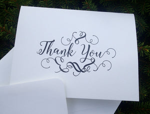 Custom Thank You Notes ( Set of 25) / Thank you Card/ Wedding Thankyou Card/ Personalized Elegant Thank you Note