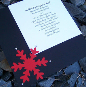 Offset Square Snowflake Invitation Set