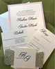 Blush gold glitter invitation, Laser cut glitter wedding invitation, lace invitation